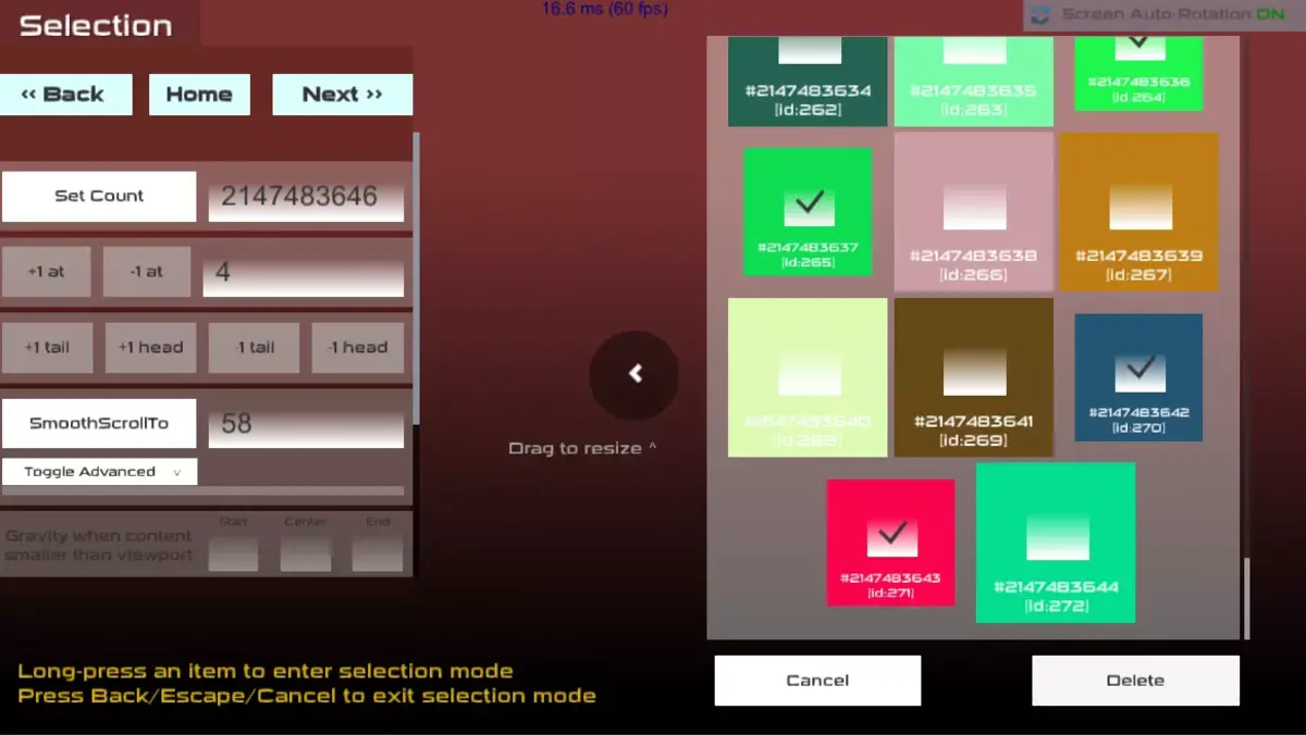 Bidirectional scrolling demo